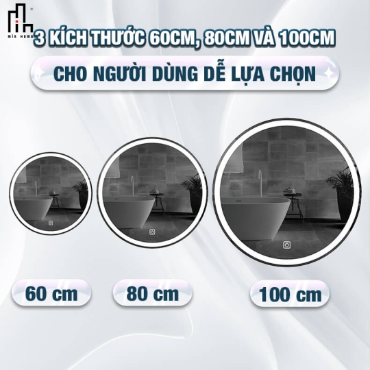 Gương tròn led trước MinHome