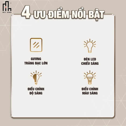 Gương chữ nhật led sau MINHOME