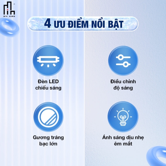 Gương oval led sau MINHOME