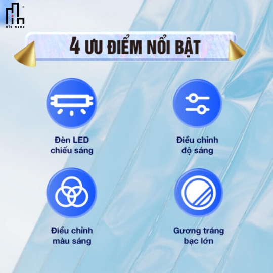 Gương chữ nhật led tròn MinHome