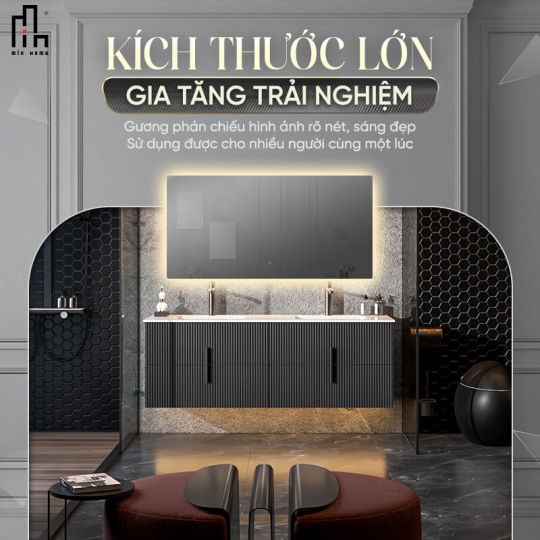 Gương chữ nhật led sau Minhome Classic