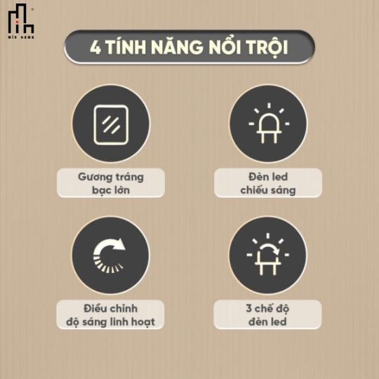Gương chữ nhật đứng led sau
