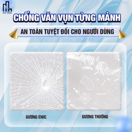 Gương chữ nhật led tròn MinHome