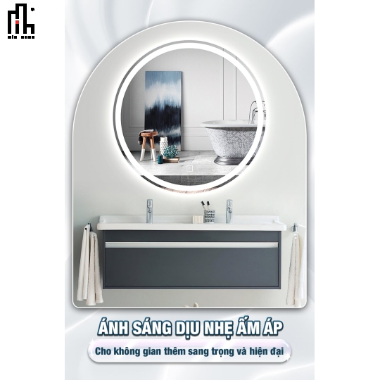 Gương tròn led trước MinHome