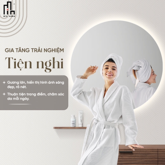 Gương tròn led sau MinHome Classic