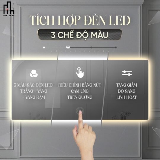 Gương chữ nhật led sau Minhome Classic