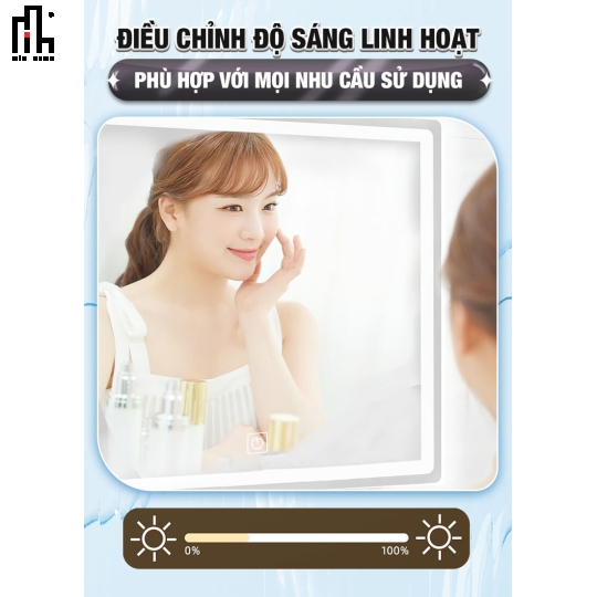 Gương chữ nhật led trước MINHOME