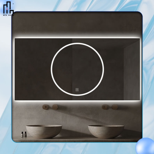 Gương chữ nhật led tròn MinHome