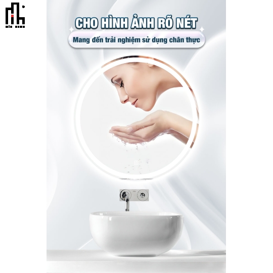 Gương tròn led trước MinHome