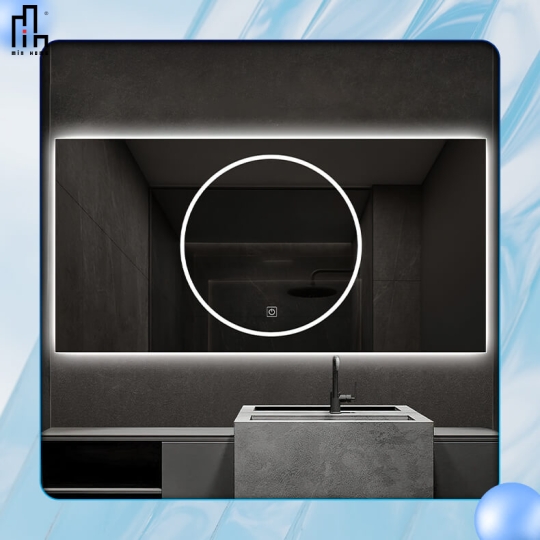 Gương chữ nhật led tròn MinHome