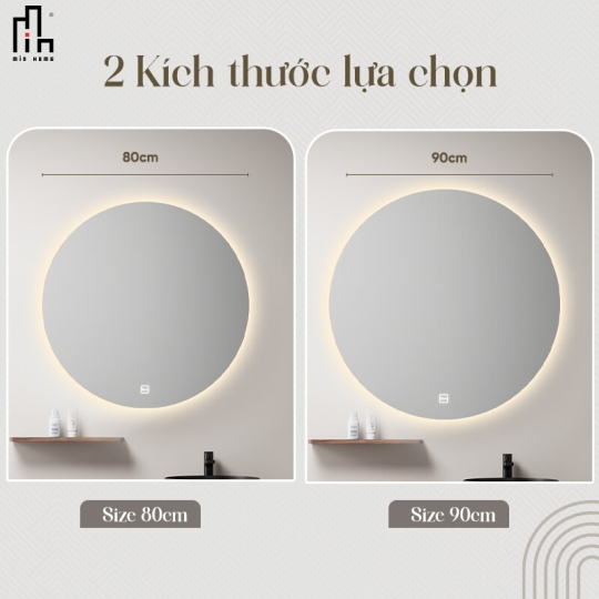 Gương tròn led sau MinHome Classic