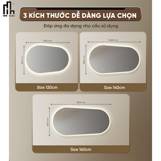 Gương bầu led sau Minhome classic