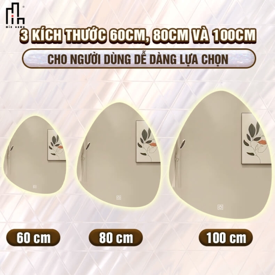 Gương giọt nước led sau MINHOME