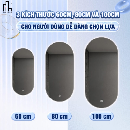 Gương oval led sau MINHOME