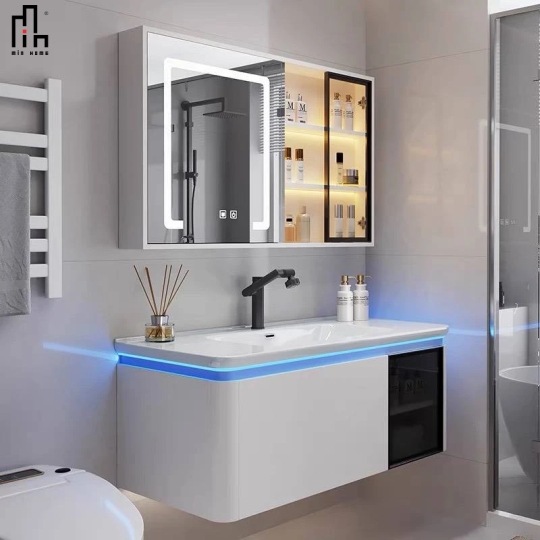 Bộ Tủ Phòng Tắm Thông Minh Tích Hợp Lavabo TG04