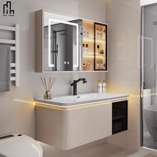 Bộ Tủ Phòng Tắm Thông Minh Tích Hợp Lavabo TG04