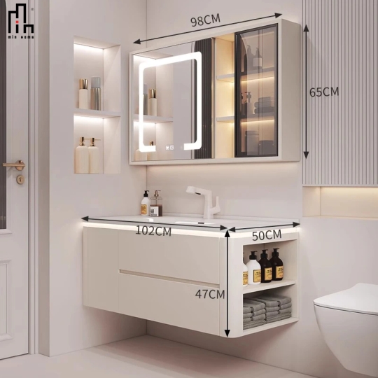 Bộ Tủ Phòng Tắm Kết Hợp Lavabo BST141