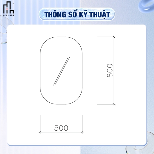 Gương oval led sau MINHOME
