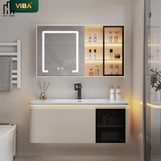 Bộ Tủ Phòng Tắm Thông Minh Tích Hợp Lavabo TG04