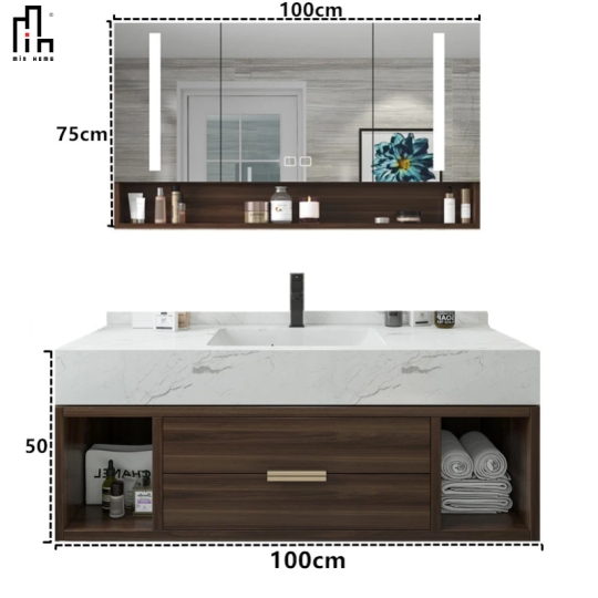 Bộ Tủ Chậu Phòng Tắm Thông Minh VIBA CA030