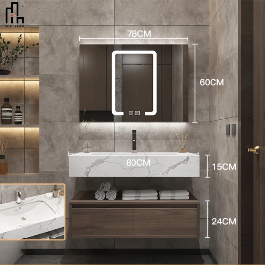 Bộ Tủ Phòng Tắm Kết Hợp Lavabo CA018