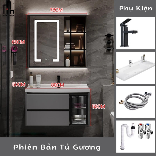 Bộ Tủ Chậu Phòng Tắm Hiện Đại TK04